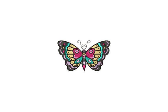 Butterfly Machine Embroidery File design 4x4 inch hoop - Retro  Tattoo