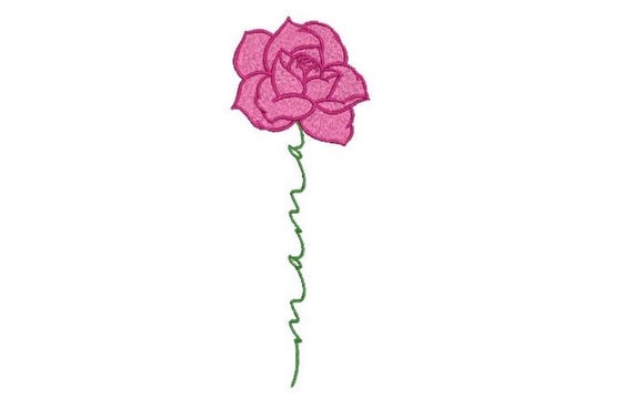 Rose Machine Embroidery File design - 5 x 7 inch hoop - instant download - Mothers Day Embroidery Design - Mama Design