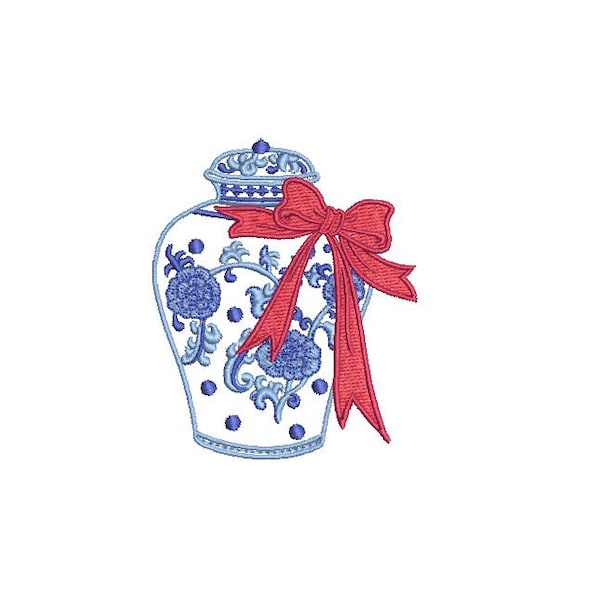 Embroidery Kit - Ginger Jar Pink Dahlias