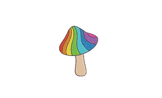 Rainbow Mushrooms Machine Embroidery File design  - 4 x 4 inch hoop - Woodland Mushrooms Embroidery Design - 3 inch design