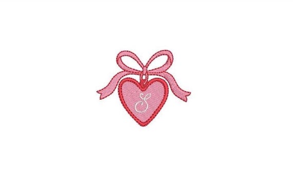 Heart Locket Monogram Frame - Machine Embroidery File design -  3x3 inch hoop - Letters Not Included