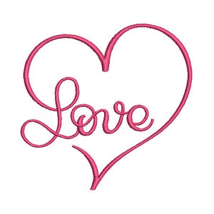 Love in Heart- Machine Embroidery File design 4 x 4 inch hoop - Valentines Embroidery Design