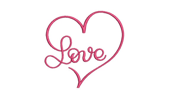 Love in Heart- Machine Embroidery File design 4 x 4 inch hoop - Valentines Embroidery Design