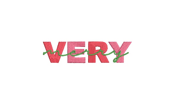 VERY merry Christmas Embroidery - Machine Embroidery File design  - 5x7 inch hoop - Xmas Embroidery