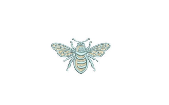 Bee Embroidery - Mini Bee Machine Embroidery File design - 3 x 3 inch hoop - Pastel Bee