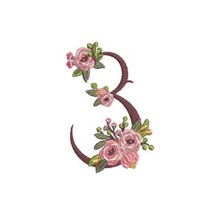 Floral Number 3 - THREE - Third Birthday-  Machine Embroidery File design - 4x4 hoop - embroidery design