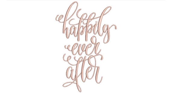 Happily Ever After Machine Embroidery File design - 5x7 In the hoop - Wedding Embroidery Design - Fairytale Embroidery File