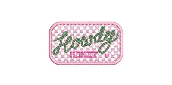 Howdy HONEY Machine Embroidery File design - 5x7 inch hoop - Western Embroidered Patch Design Download