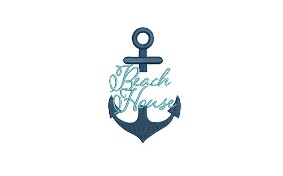 Machine Embroidery Beach House Monogram Anchor Machine Embroidery File design 4x4 inch hoop