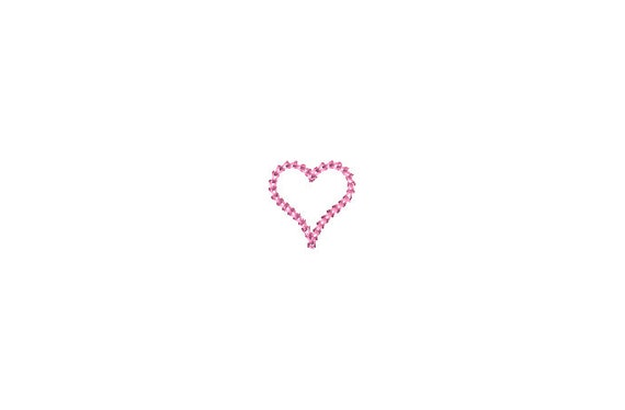 Mini Chainstitch Heart 1 inch - Machine Embroidery File design 4 x 4 inch hoop - instant download