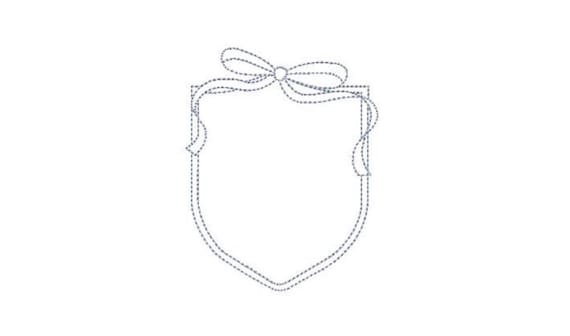 Bow Monogram Frame - Machine Embroidery File design - 4x4 inch hoop - Bow Emblem One
