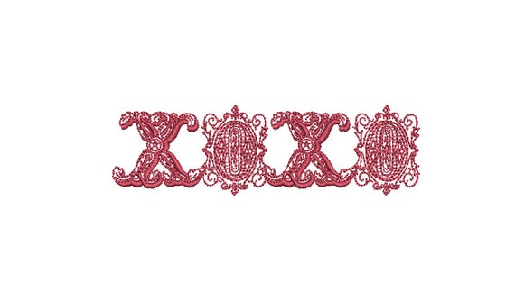 XOXO Embroidery -  Machine Embroidery File design - 4x4 inch - valentines embroidery design -kisses embroidery
