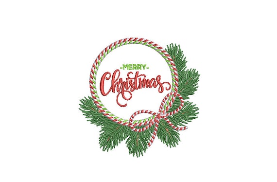 Christmas Bow Embroidery - Machine Embroidery File design - 4x4 inch hoop - Christmas Embroidery Design