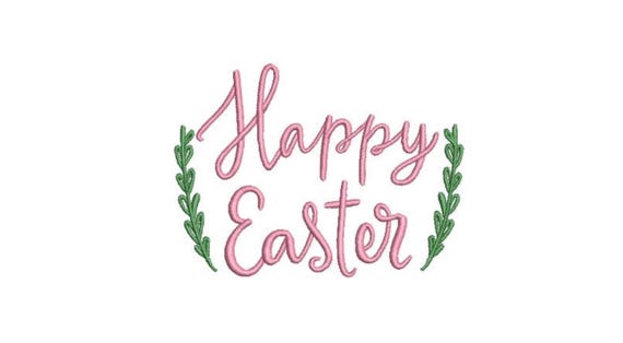 Happy Easter Machine Embroidery File design - 4x4 inch hoop - Easter Embroidery