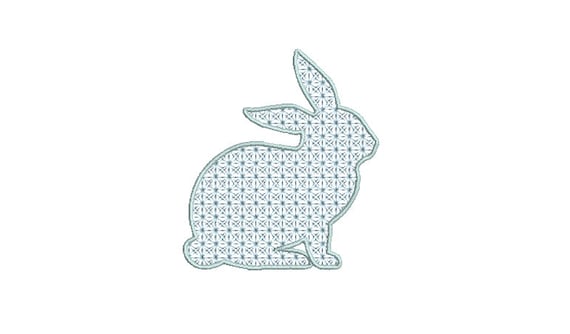 Bunny Fancy Fill Stitch  - Machine Embroidery File design 4 x 4 inch hoop - Easter Embroidery Design