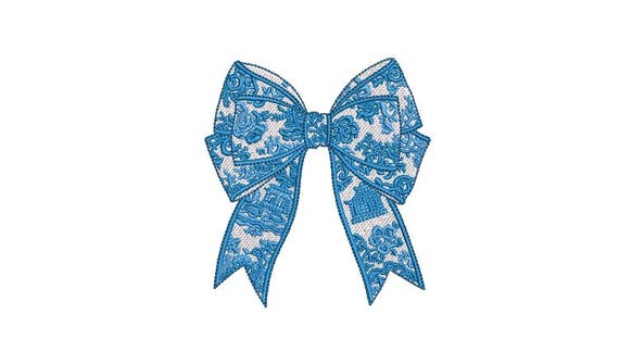 Chinoiserie Bow Embroidery - Machine Embroidery File design - 4x4 inch hoop - Instant download