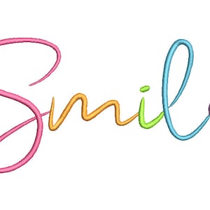 Rainbow Smile Machine Embroidery File design  - 8 x 8 inch hoop - Rainbow Embroidery Design