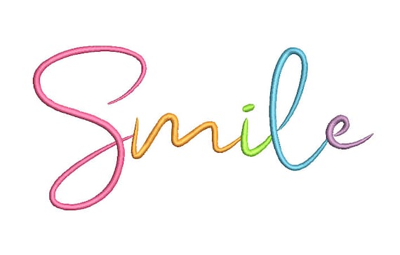 Rainbow Smile Machine Embroidery File design  - 8 x 8 inch hoop - Rainbow Embroidery Design