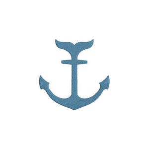 Whale Anchor Machine Embroidery File design 4x4 inch hoop - Monogram