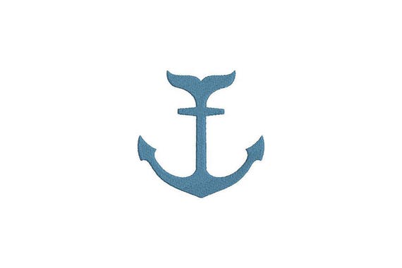 Whale Anchor Machine Embroidery File design 4x4 inch hoop - Monogram