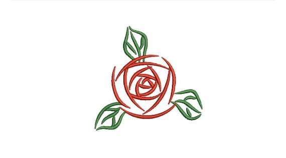 Simple Rose Embroidery - Satin Rose Machine Embroidery File design - 4 x 4 inch hoop - Rosette - Rose Silhouette
