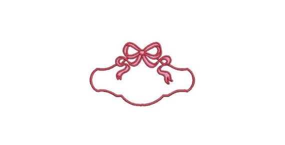 Bow Badge  - Machine Embroidery File design - 4x4 inch hoop - Monogram Frame - Crest Embroidery