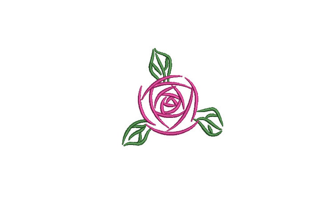 Rosette Rose Flower Bow Circle Monogram Frame Machine Embroidery Design