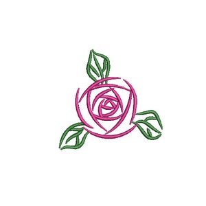 Simple Rose Embroidery File design - 3 x 3 inch hoop - Rosette - dad cap design - mini rose design