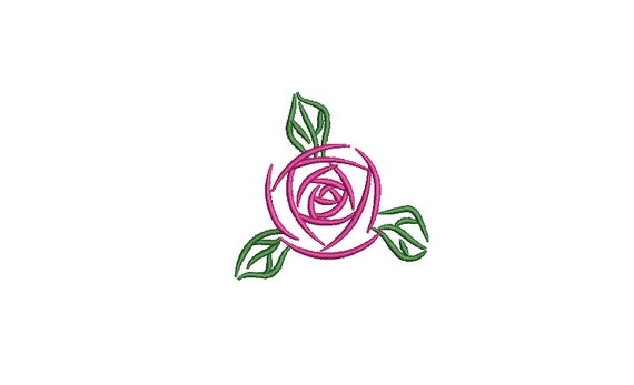 Simple Rose Embroidery File design - 3 x 3 inch hoop - Rosette - dad cap design - mini rose design