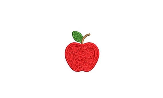 Chenille Apple used with 3D Puffy Foam -  Machine Embroidery File design 3x3 inch hoop - 2.5 inch size design