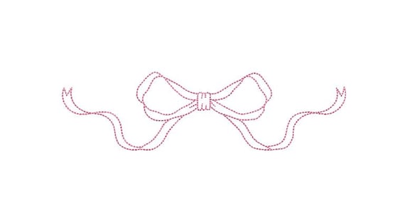 Ribbon Bow Outline Machine Embroidery File design - 5x7 inch hoop - Vintage Bow Embroidery Design