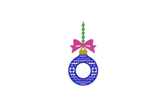 Christmas Monogram Bauble Embroidery - Ornament Silhouette Xmas Machine Embroidery File design 5x7 hoop