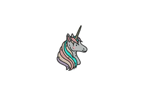 Unicorn Embroidery Design - Machine Embroidery Whimsical Pastel Unicorn Machine Embroidery File design 4x4 inch hoop