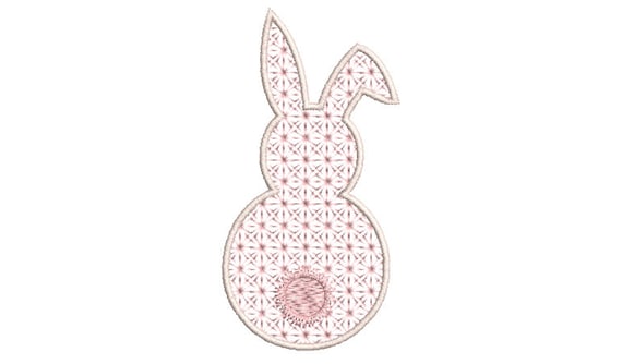 Bunny Flower Fill Stitch  - Machine Embroidery File design 4 x 4 inch hoop - Easter Embroidery Design