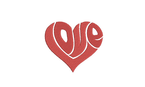 Heart Shape Love Machine Embroidery File design - 4x4 inch hoop  -instant download - Embroidery Design - Heart Embroidery