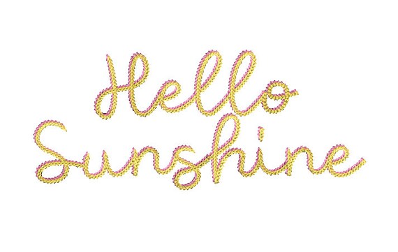 Chainstitch Hello Sunshine Machine Embroidery File design  - 8 x 8 inch hoop - Chain Stitch Embroidery Design