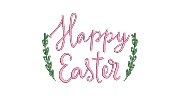 Happy Easter Machine Embroidery File design -  5x7 inch hoop - Embroidery Design Download