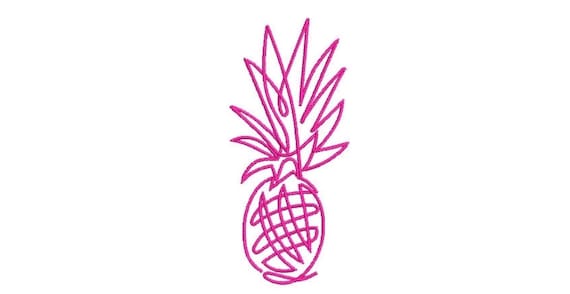 Neon Sign Pineapple Machine Embroidery File design - 4 x 4 inch hoop - Pineapple Silhouette