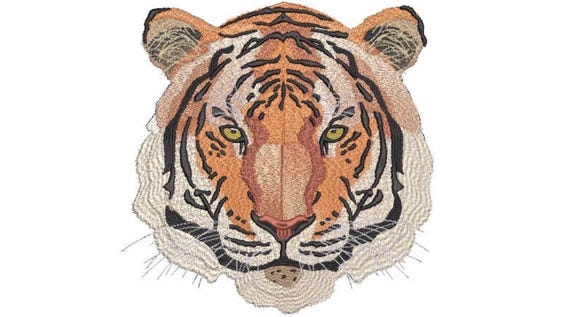 Tiger Embroidery Design - Realistic Machine Embroidery File design  - 8x12 inch hoop - Instant download