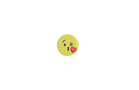 Machine Embroidery Kiss Emoji Mini 3cm Embroidery File design 4x4 hoop - Instant download