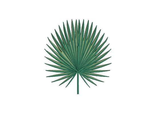 Fan Palm Leaf - Machine Embroidery File design - 4 x 4 inch hoop - Palm Silhouette