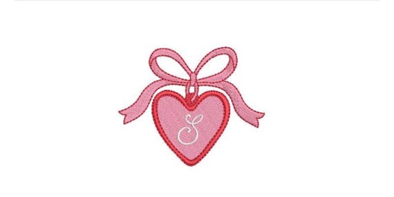 Heart Locket Monogram Frame - Machine Embroidery File design -  4x4 inch hoop - Letters Not Included