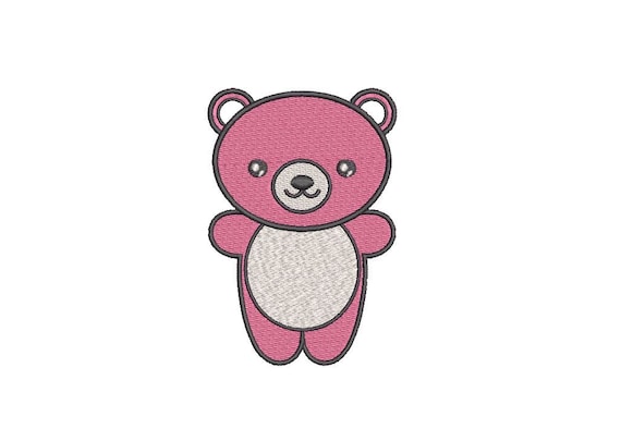 Kawaii Bear embroidery - Machine Embroidery File design - 4x4 inch hoop - Instant download