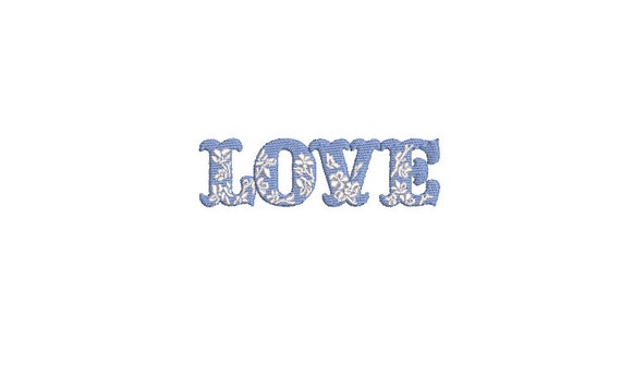 Love Flowers Embroidery - Machine Embroidery File design -  4x4 inch hoop - 10cm hoop - Love Word Download