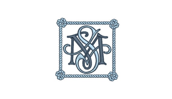 Square Rope Knot Monogram Frame -  Machine Embroidery File design -  4x4 hoop - Square Border Frame