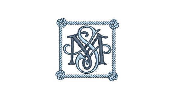 Square Rope Knot Monogram Frame -  Machine Embroidery File design -  4x4 hoop - Square Border Frame