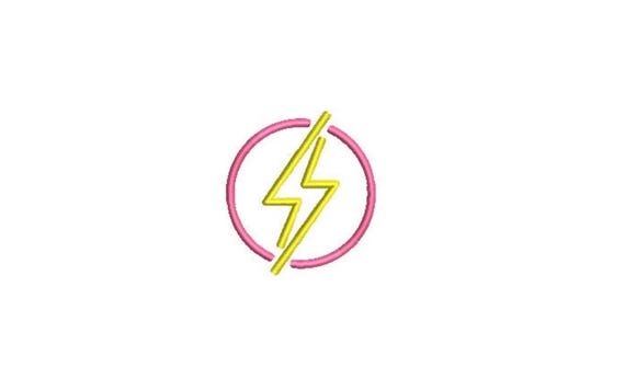 Neon Lightening used with 3D Puffy Foam -  Machine Embroidery File design 3x3 inch hoop - 2.5 inch size design