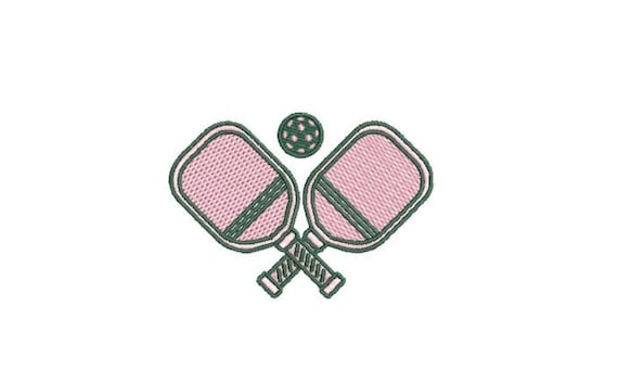 Pickleball Machine Embroidery File design - 4x4 hoop - Instant Download - Pickle Ball Monogram Frame