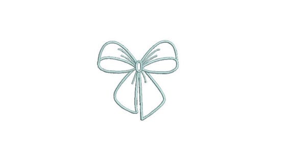 Simple Bow Embroidery File design - 3 x 3 inch hoop  - instant download - Digital Download Embroidery Design