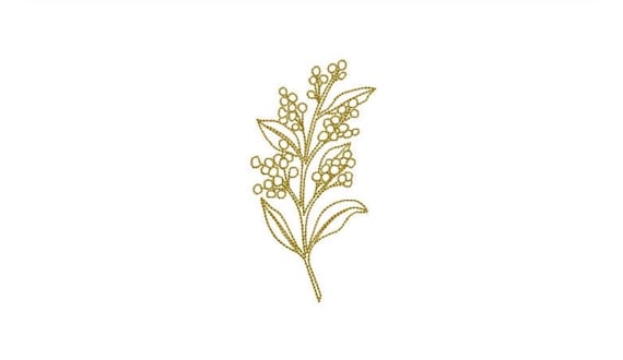 Wattle Machine Embroidery File design - 4 x 4 inch hoop - in the hoop - instant download - Wattle Embroidery File